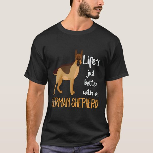 35 Het leven is gewoon beter met een Duitse herder T-shirt (Voorkant)