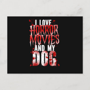 35.Horrorfilm Ik Hou Van Horrorfilms En Mijn Hond  Uitnodiging Briefkaart