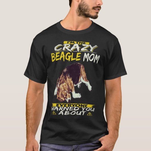 35 Ik ben de gekke Beagle mama Beagle T-shirt (Voorkant)