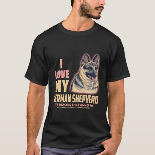35 Ik hou van mijn Duitse herder Het zijn de mense T-shirt (Voorkant)