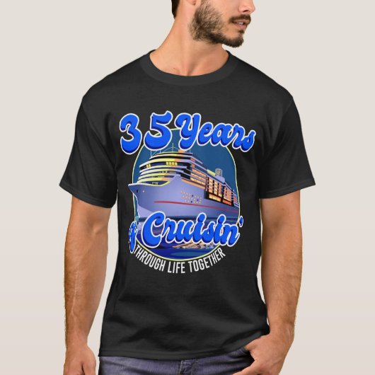 35 jaar bruiloft Jubileum 35e cruiseschip T-shirt (Voorkant)