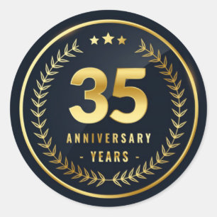 35 jaar Classic Round Sticker Jubileum