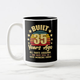 35 jaar geleden Alle onderdelen origineel 35e verj Tweekleurige Koffiemok
