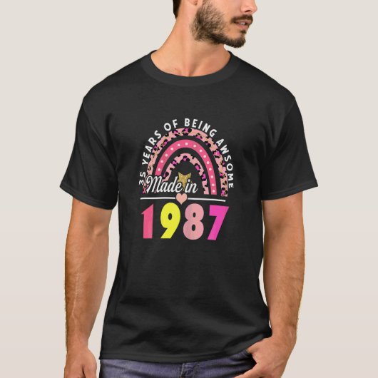 35 jaar Geweldige leopardregenboog 3 T-shirt (Voorkant)