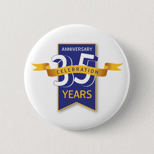 35 Jaar Jubileum Design Ronde Button 5,7 Cm (Voorkant)
