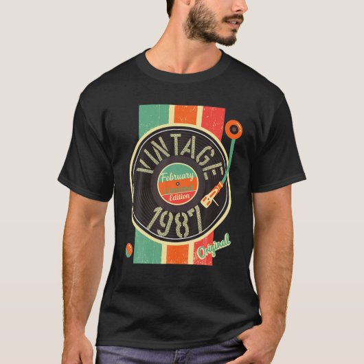 35 jaar Man 1987 Vinyl Turntabl T-shirt (Voorkant)