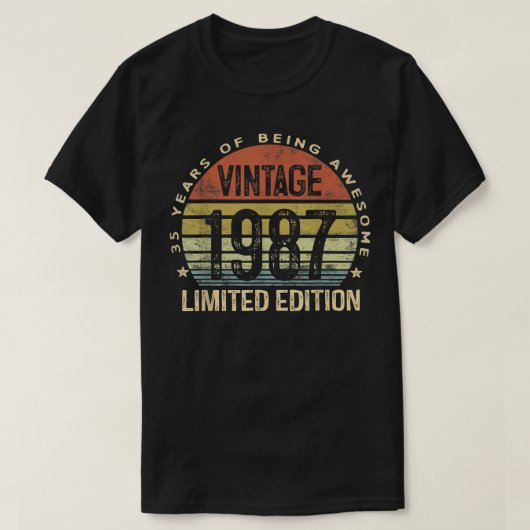 35 jaar Old Gifts  1987 Limited Edition 35t T-shirt (Design voorkant)