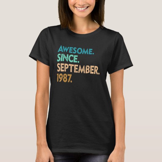 35 jaar oud Geweldige sinds september 1987 35e 1 T-shirt (Voorkant)