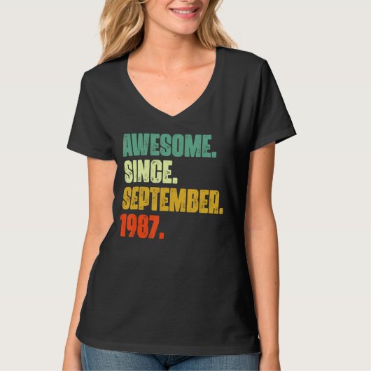 35 jaar oud Geweldige sinds september 1987 35e 2 T-shirt (Voorkant)