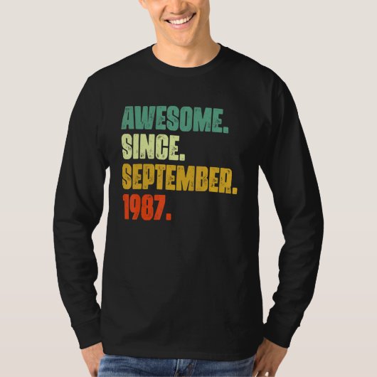 35 jaar oud Geweldige sinds september 1987 35e 2 T-shirt (Voorkant)