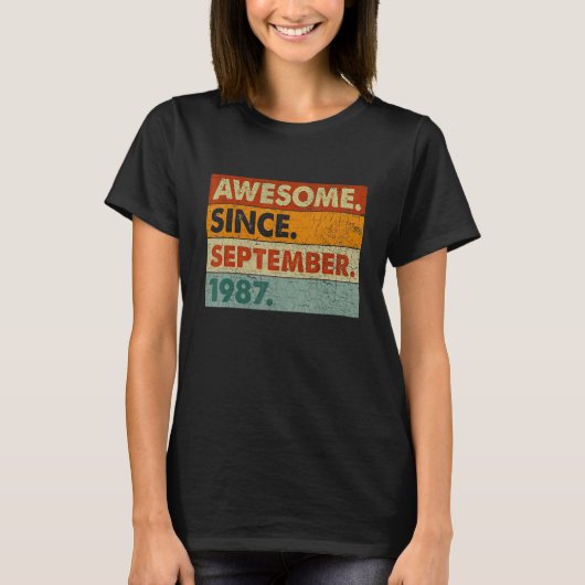 35 jaar oud Geweldige sinds september 1987 35e str T-shirt (Voorkant)