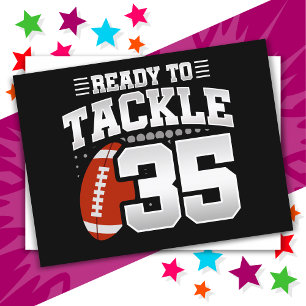 35 Jaar Oud Tackle Football Party 35e Verjaardag Briefkaart