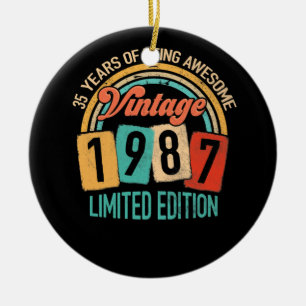 35 jaar oud van Geweldige in 1987 35e verjaardag Keramisch Ornament