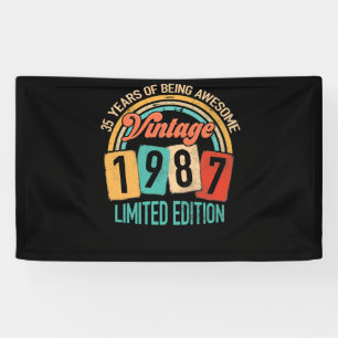 35 jaar oud van Geweldige in 1987 35e verjaardag Spandoek