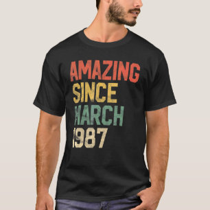 35 jaar oud verbazingwekkend sinds maart 1987 35e t-shirt