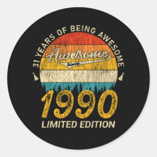 35 jaar oude Bday 1990 Legend 35ste verjaardag cad Ronde Sticker