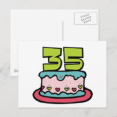 35 jaar oude Birthday Cake Briefkaart (Voorkant / Achterkant)