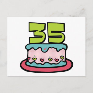 35 jaar oude Birthday Cake Briefkaart