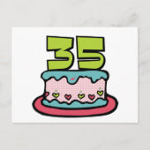 35 jaar oude Birthday Cake Briefkaart (Voorkant)
