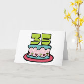 35 jaar oude Birthday Cake Kaart (Gele Bloem)