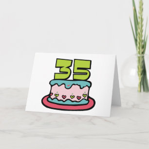 35 jaar oude Birthday Cake Kaart