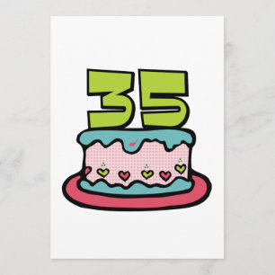 35 jaar oude Birthday Cake Kaart
