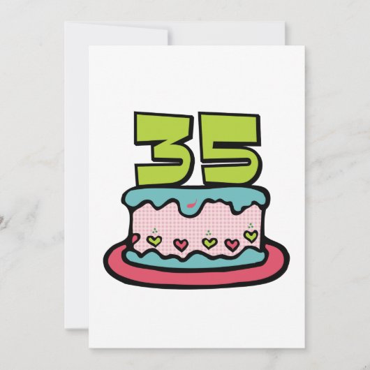 35 jaar oude Birthday Cake Kaart (Voorkant)
