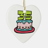 35 jaar oude Birthday Cake Keramisch Ornament (Rechts)