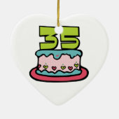 35 jaar oude Birthday Cake Keramisch Ornament (Achterkant)