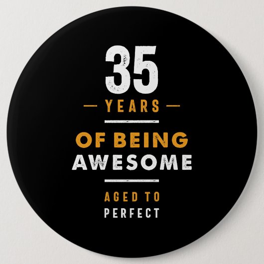 35 jaar oude bruistocht ronde button 6,0 cm (Voorkant)