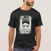 35 jaar oude Fabulous Messy Bun Leopard 35th Birth T-shirt (Voorkant)