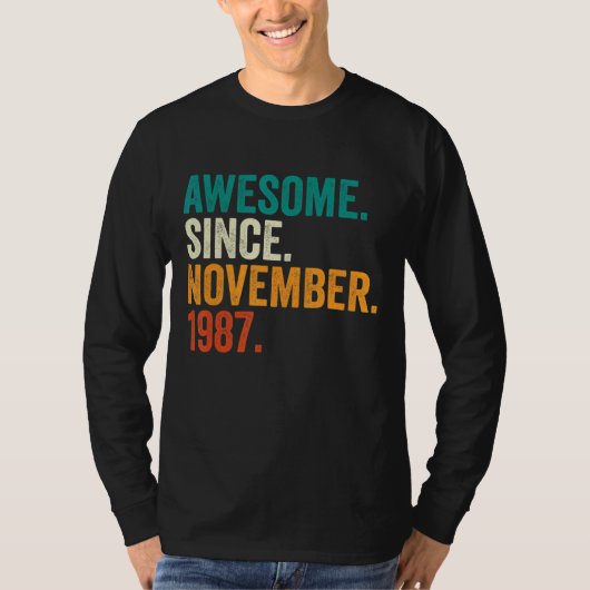 35 jaar oude geschenken Geweldige sinds november 1 T-shirt (Voorkant)