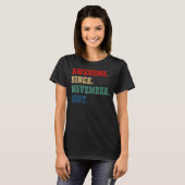 35 jaar oude grappigheid Geweldige sinds november T-shirt (Voorkant volledig)