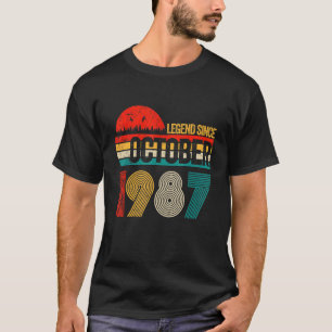 35 jaar oude leggende sinds oktober 1987 35e geboo t-shirt