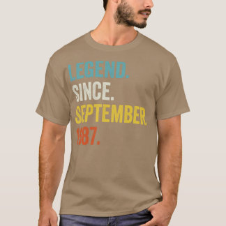 35 jaar oude leggende sinds september 1987 35e geb t-shirt