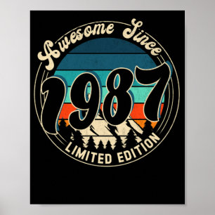 35 jaar oude Vintage 35 jaar oude dag 1987 Poster