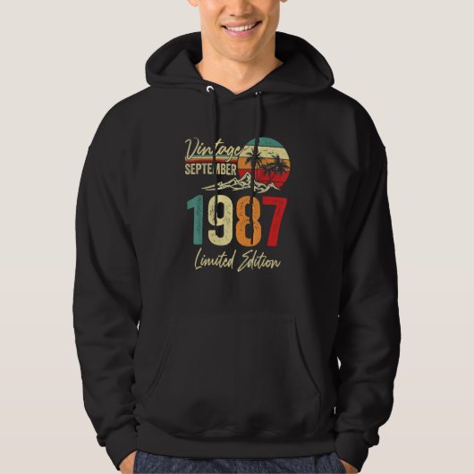 35 jaar oude wijn september 1987 35e hoodie (Voorkant)