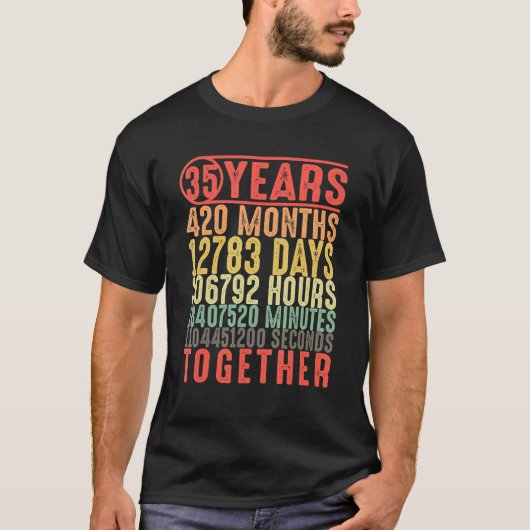 35 jaar samen 35e Jubileum gehuwde paren T-shirt (Voorkant)