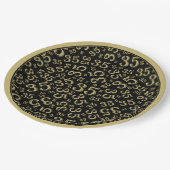 35 Jaar Willekeurig Getal Patroon Zwart/Goud Papieren Bordje (Gekanteld)