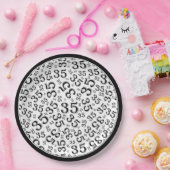 35 jaar Willekeurig Getal Patroon Zwart/Wit Papieren Bordje (Feest)