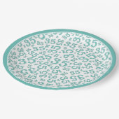 35 jaar Willekeurig getallenpatroon Blauwgroen/Wit Papieren Bordje (Gekanteld)