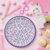 35 jaar Willekeurig getallenpatroon Paarse/witte Papieren Bordje (Feest)