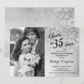 35-jarig jubileum met foto - Zilver Kaart (Voorkant / Achterkant)