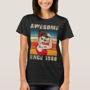 35-jarige vrouwen Geweldige sinds 1988 35th Birthd T-shirt