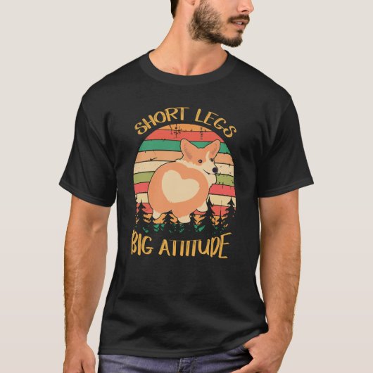 35 Korte poten Grote attitude Schattige Corgi T-shirt (Voorkant)