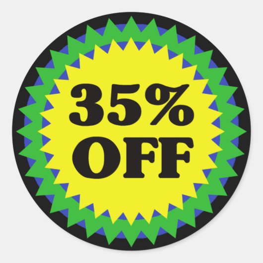 35% KORTING OP RETAIL SALE Sticker (Voorkant)