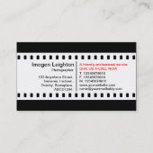 35 mm film visitekaartje (Achterkant)