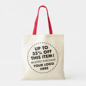 35% OFF Bulk Kopen Kortingsrood Handgrepen Custom Tote Bag (Achterkant)