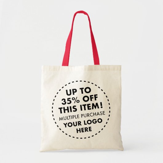 35% OFF Bulk Kopen Kortingsrood Handgrepen Custom Tote Bag (Voorkant)
