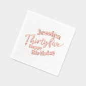 35 script 35e verjaardag custom roos goud folie servetten (Links)